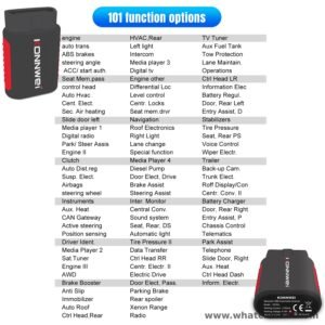Konnwei KDIAG bluetooth full system scanner function list