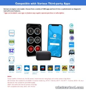 Veepeak OBDCheck BLE works with third-party OBD2 apps such as Car Scanner and BimmerCode