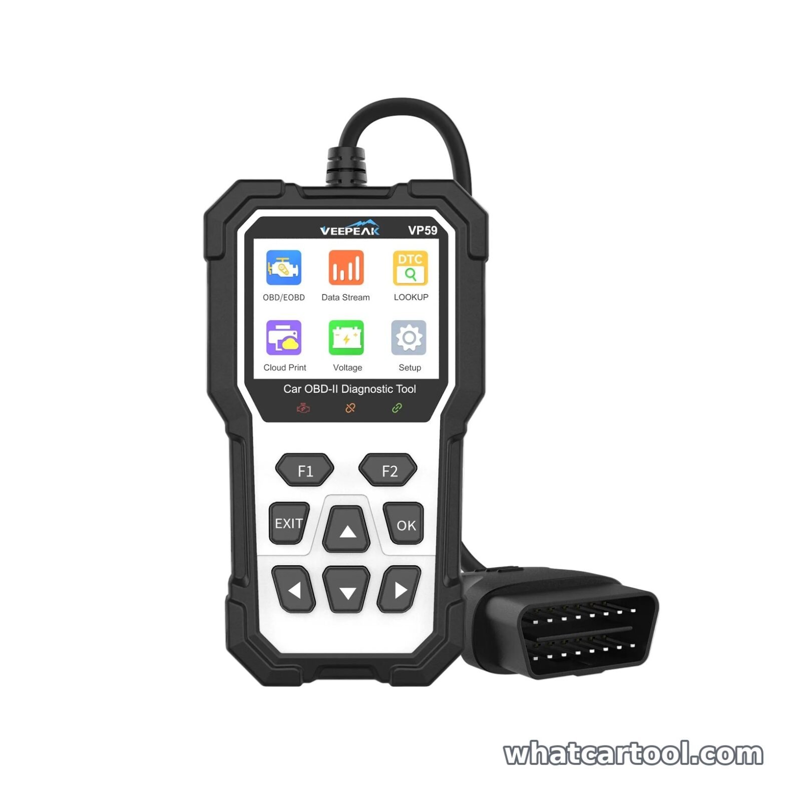 Veepeak VP59 OBD2 code reader with color screen and OBD2 cable