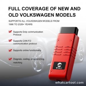 VNCI 6154B covers Volkswagen group models from 1996 to 2026 with DoIP, CAN FD, coding and programming