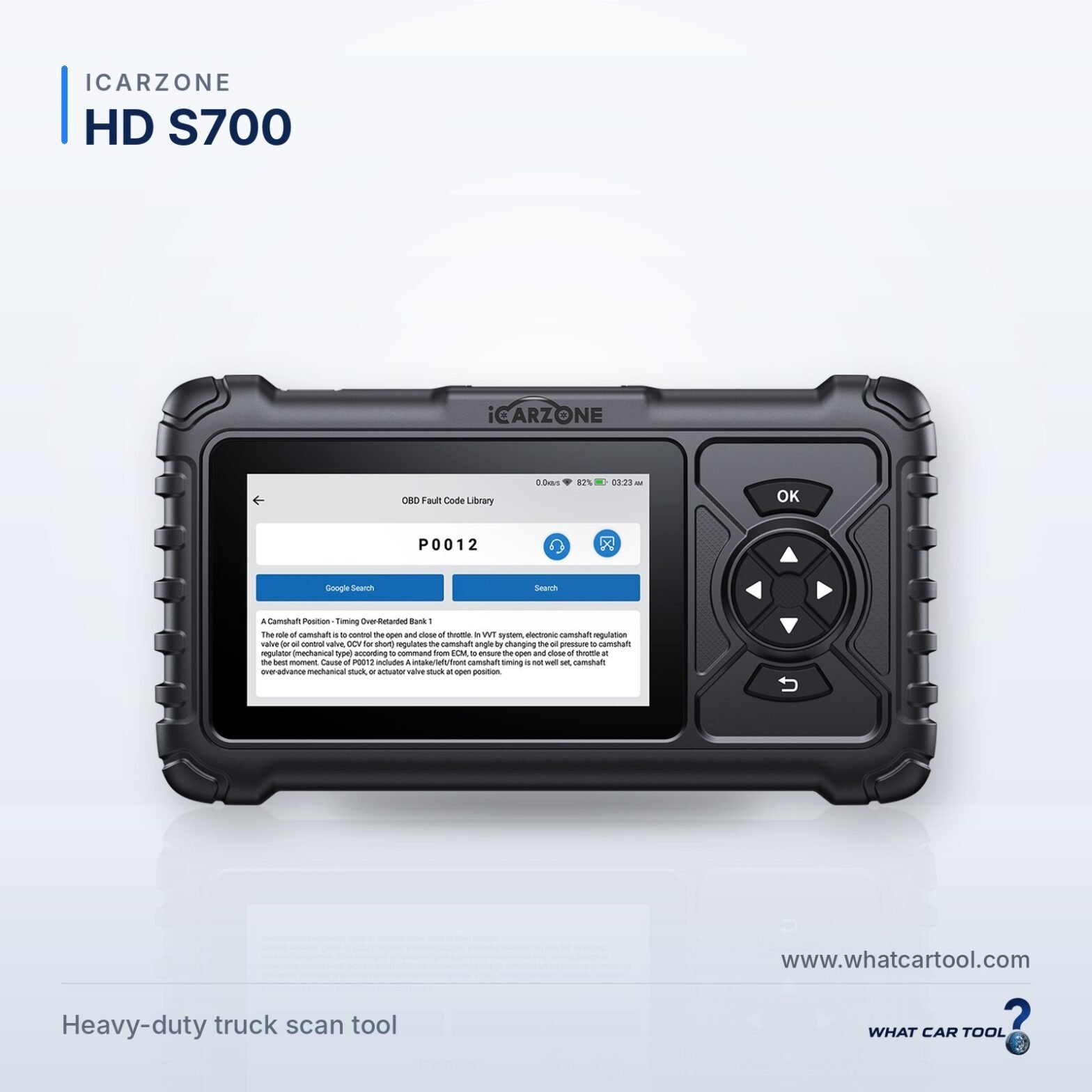 ICarzone HD S700 truck diagnostic scanner studio product shot