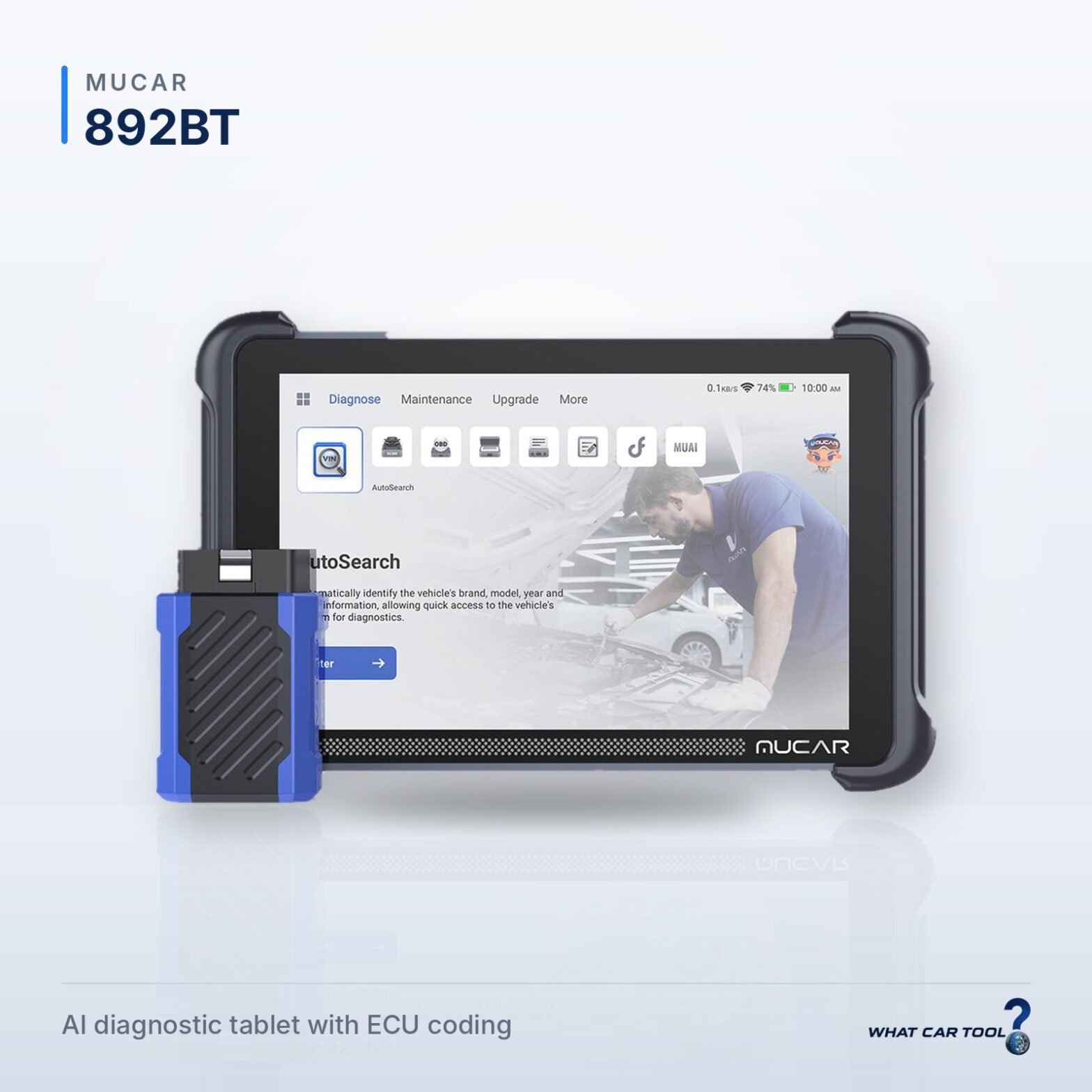 Mucar 892BT diagnostic tablet studio product shot