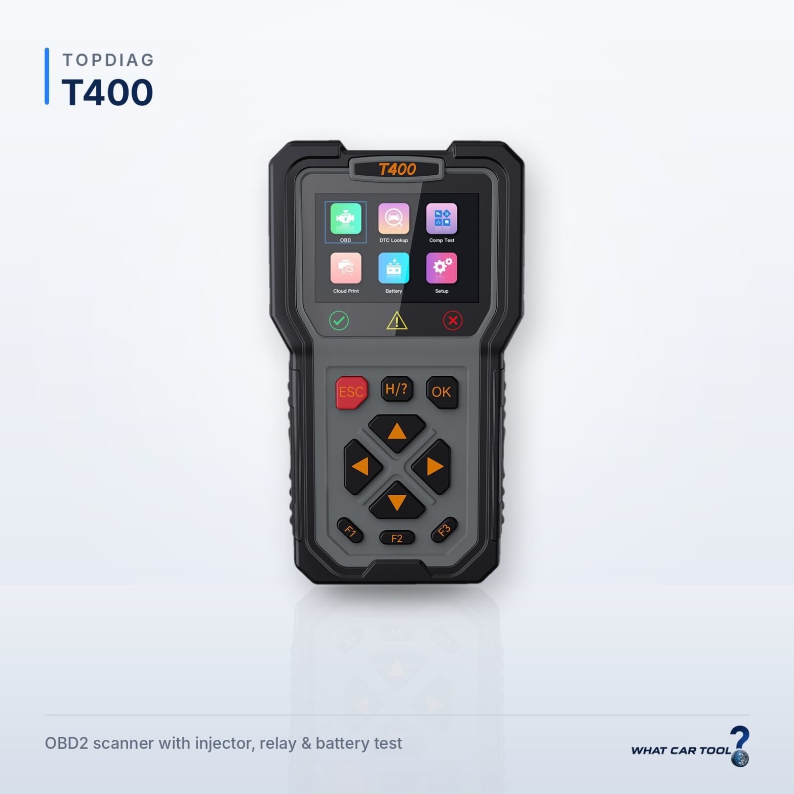 TopDiag T400 obd2 scanner studio product shot